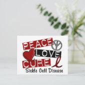 Carte Postale Peace Love Cure Sickle Cell Disease (Debout devant)