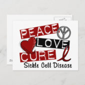 Carte Postale Peace Love Cure Sickle Cell Disease (Devant / Derrière)