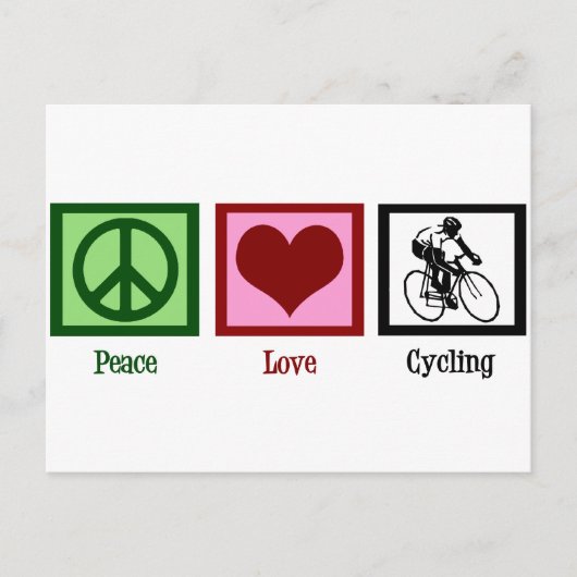 Carte Postale Peace Love Cycling (Devant)