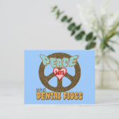 Carte Postale Peace Love dentaire Vintage (Debout devant)
