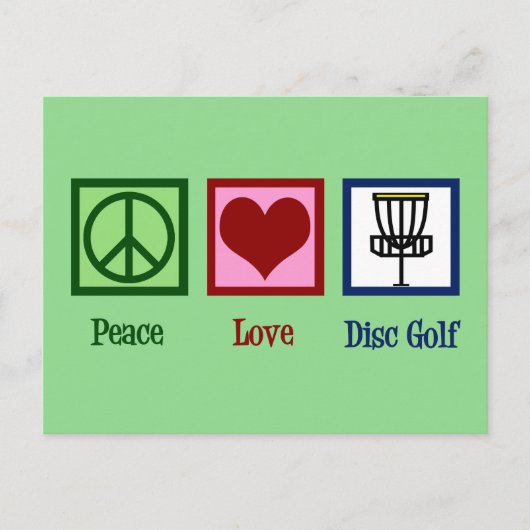 Carte Postale Peace Love Disk Golf (Devant)