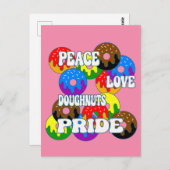Carte Postale Peace Love Doughnut Pride (Devant / Derrière)