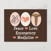 Carte postale Peace Love Emergency Medicine (Devant)