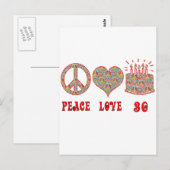 Carte Postale Peace Love et 30 (Devant / Derrière)