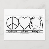 Carte Postale Peace Love et Octopi (Devant)