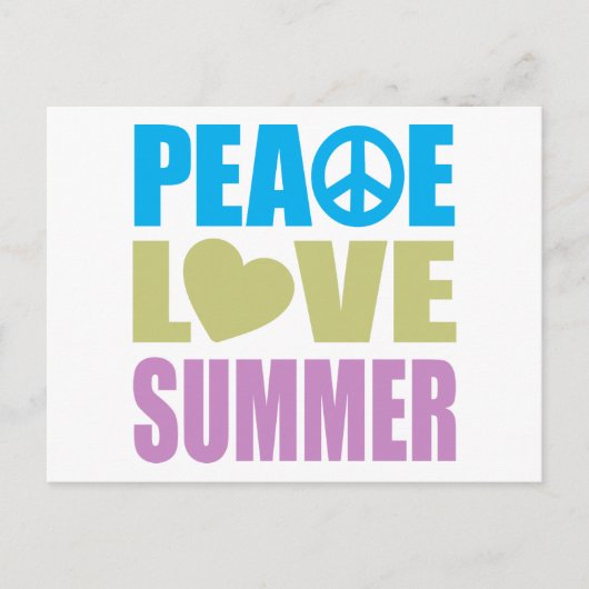 Carte Postale Peace Love été (Devant)