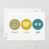 Carte Postale Peace Love FBI (Devant / Derrière)