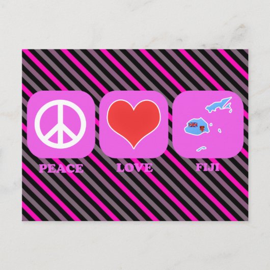 Carte Postale Peace Love Fidji (Devant)