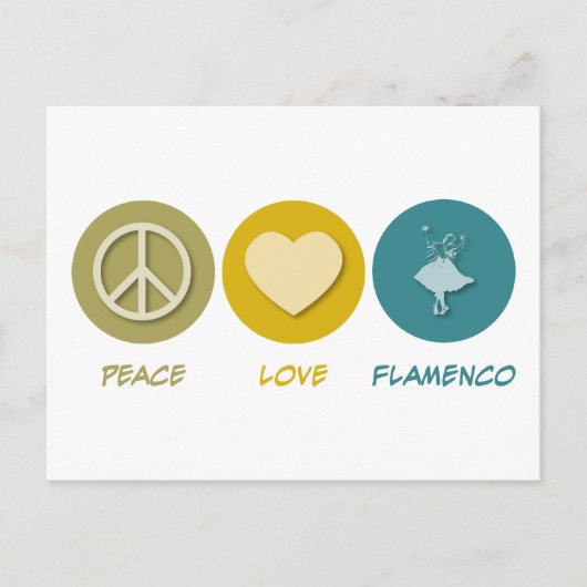 Carte Postale Peace Love Flamenco (Devant)
