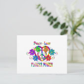 Carte Postale Peace Love Flower Power (Debout devant)