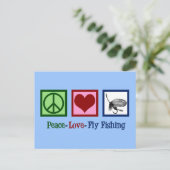 Carte Postale Peace Love Fly Fishing (Debout devant)