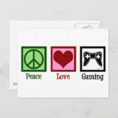 Carte Postale Peace Love Gaming (Devant / Derrière)