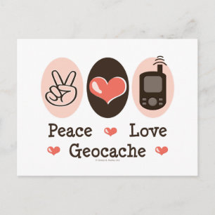 Carte Postale Peace Love Geocache