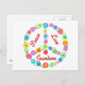Carte Postale Peace Love Grandsons (Devant / Derrière)