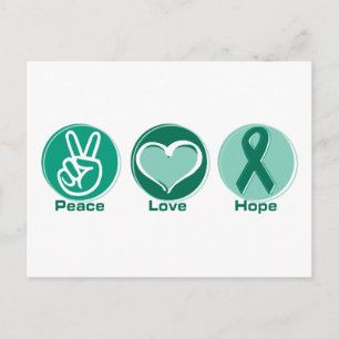 Carte Postale Peace Love Green Hope