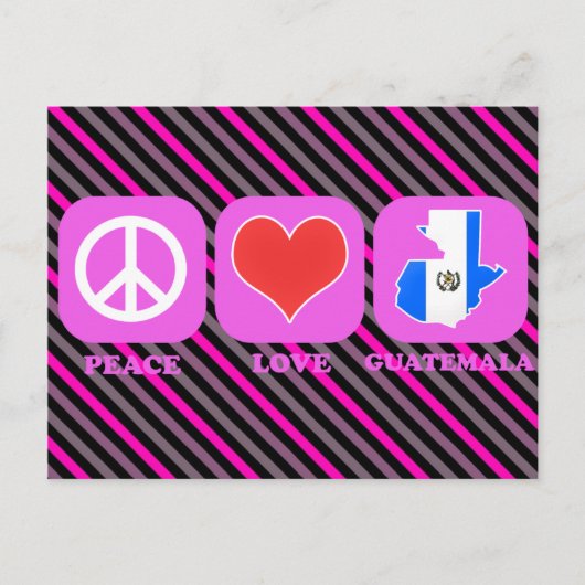 Carte Postale Peace Love Guatemala (Devant)