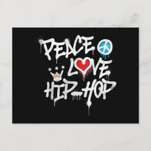 Carte Postale Peace Love Hip hop Dancing