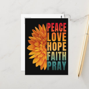 Carte Postale Peace Love Hope Faith Pray