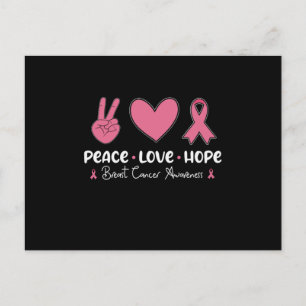 Carte Postale Peace Love Hope Matching Cancer du sein Sensibilis
