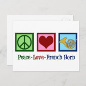 Carte Postale Peace Love Horn (Devant / Derrière)