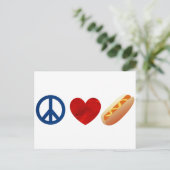 Carte Postale Peace Love Hotdog (Debout devant)