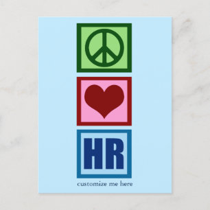 Carte Postale Peace Love HR Ressources humaines personnalisées B
