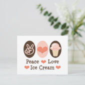 Carte postale Peace Love Ice Cream (Debout devant)
