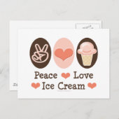 Carte postale Peace Love Ice Cream (Devant / Derrière)