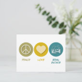 Carte Postale Peace Love Immobilier (Debout devant)