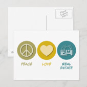 Carte Postale Peace Love Immobilier (Devant / Derrière)