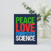 Carte Postale Peace Love Informatique (Debout devant)