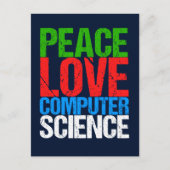 Carte Postale Peace Love Informatique (Devant)