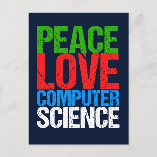 Carte Postale Peace Love Informatique (Devant)