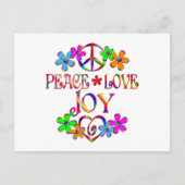 Carte Postale Peace Love Joy (Devant)