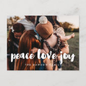 Carte Postale Peace Love Joy Photo de famille de vacances modern (Devant)