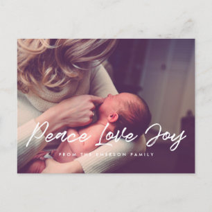 Carte Postale Peace Love Joy photo de vacances moderne