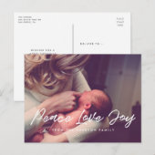 Carte Postale Peace Love Joy photo de vacances moderne (Devant / Derrière)