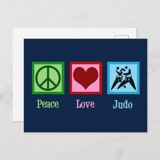 Carte Postale Peace Love Judo (Devant / Derrière)