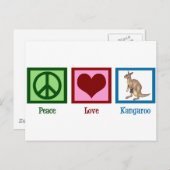 Carte Postale Peace Love Kangaroo (Devant / Derrière)