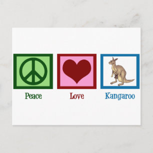 Carte Postale Peace Love Kangaroo
