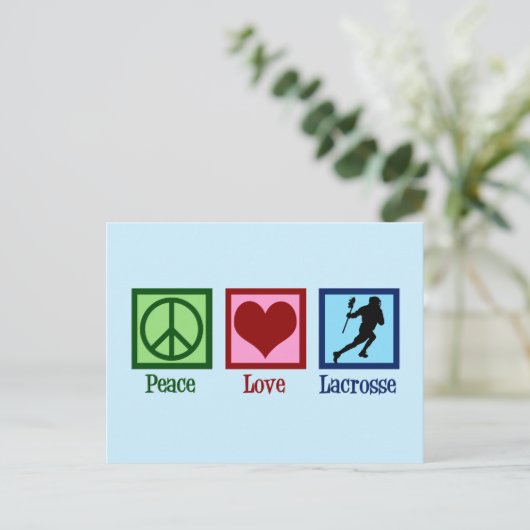 Carte Postale Peace Love Lacrosse (Debout devant)