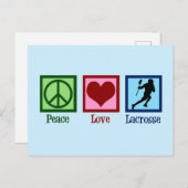 Carte Postale Peace Love Lacrosse (Devant / Derrière)