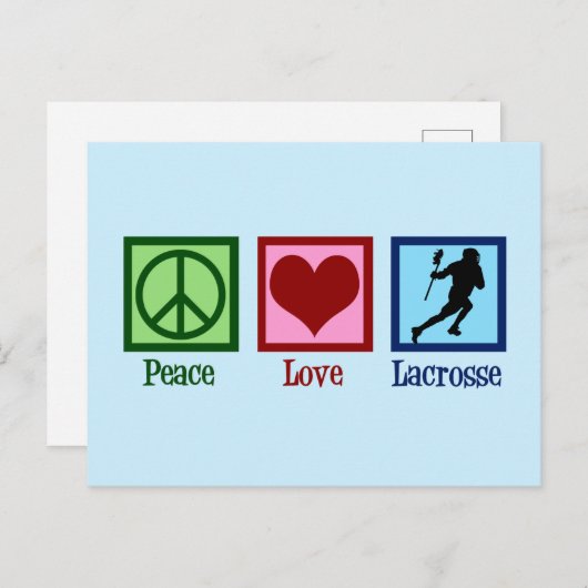 Carte Postale Peace Love Lacrosse (Devant / Derrière)