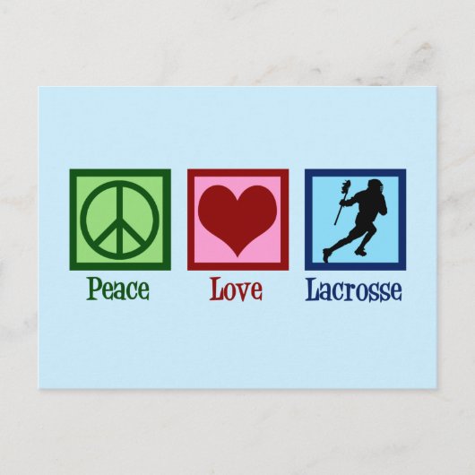 Carte Postale Peace Love Lacrosse (Devant)