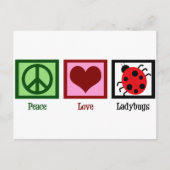 Carte Postale Peace Love Ladybugs (Devant)