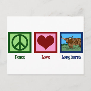Carte Postale Peace Love Longhorns
