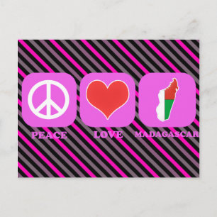 Carte Postale Peace Love Madagascar