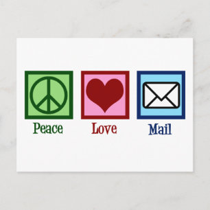Carte Postale Peace Love Mail