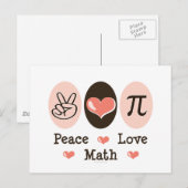 Carte postale Peace Love Math (Devant / Derrière)
