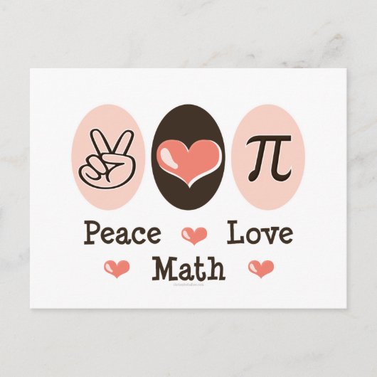 Carte postale Peace Love Math (Devant)